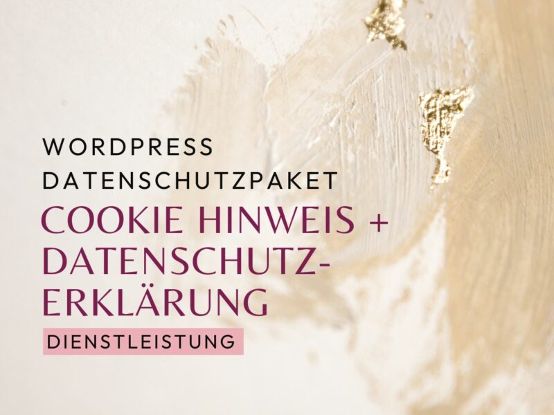 WordPress Datenschutz Paket: Cookie Hinweis + Datenschutzerklärung